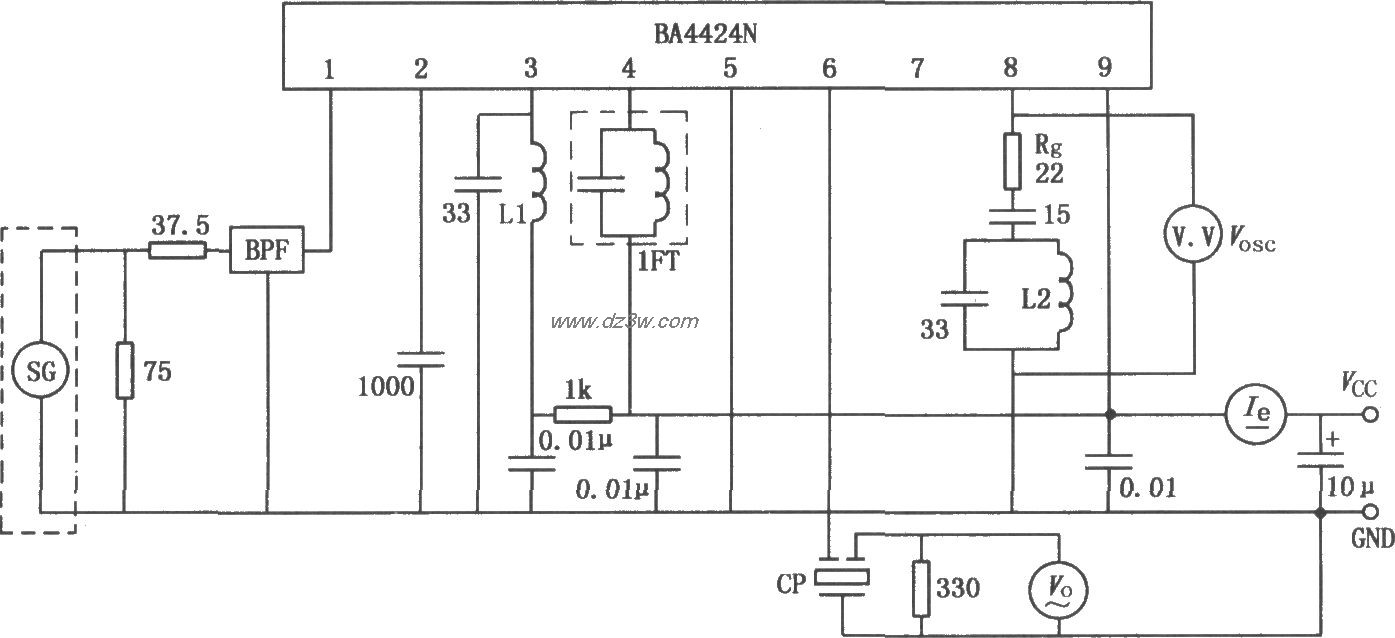 BA4424N FM收音机调谐器电路图