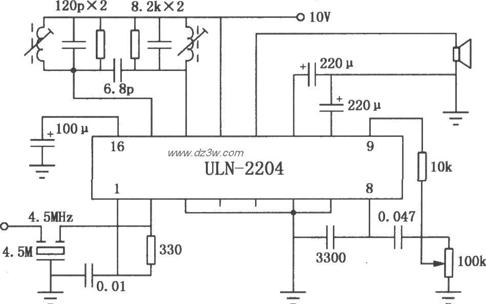 ULN2204A  FM／AM收音机电路图