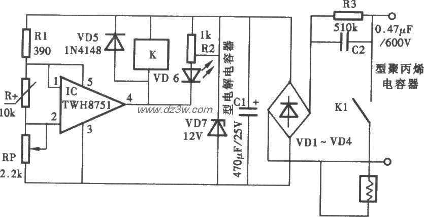 实用的恒温控制器电路电路图