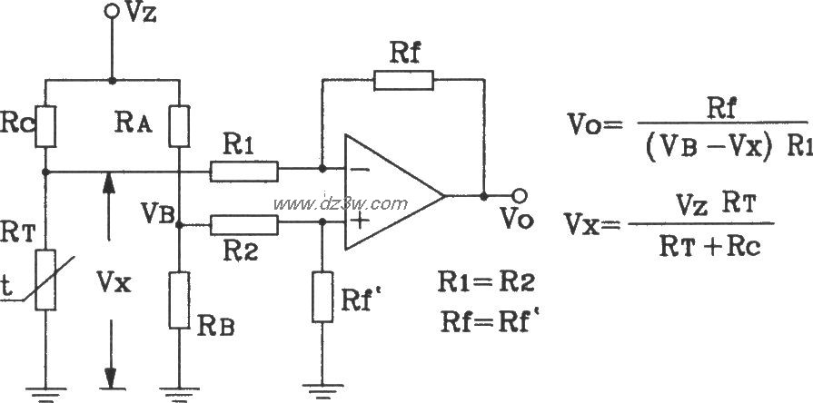 由精密温度传感器构成的电路图