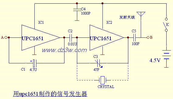 UPC1651多用途信号发生器电路图