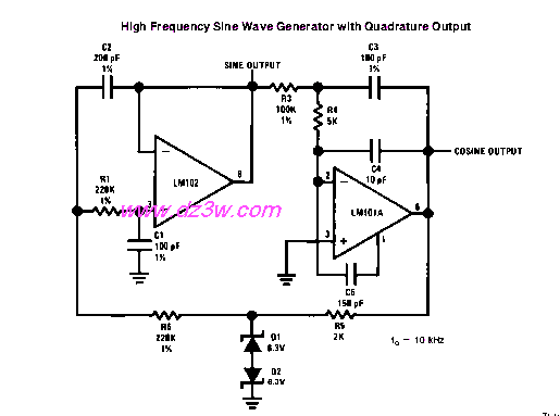 高频正弦波发生器电路图电路图