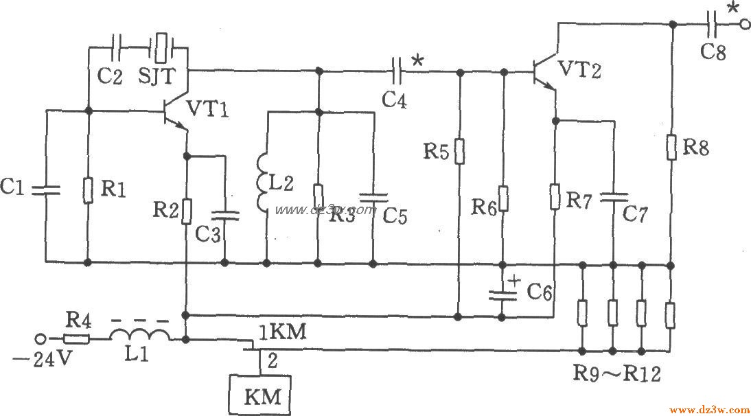 70MHz并联晶体振荡器电路电路图