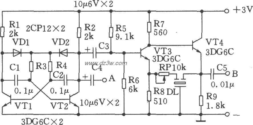 用陶瓷滤波器3L465中频信电路图