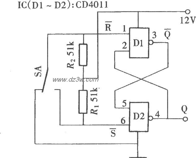 单次脉冲发生电路电路图