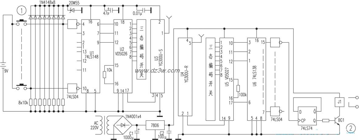 采用专用编／解码集成电电路图