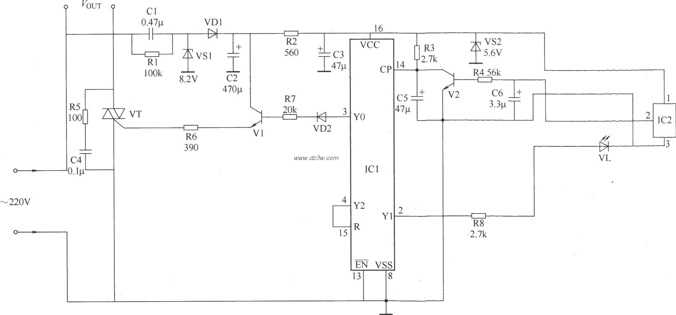 红外遥控开关电路原理图电路图