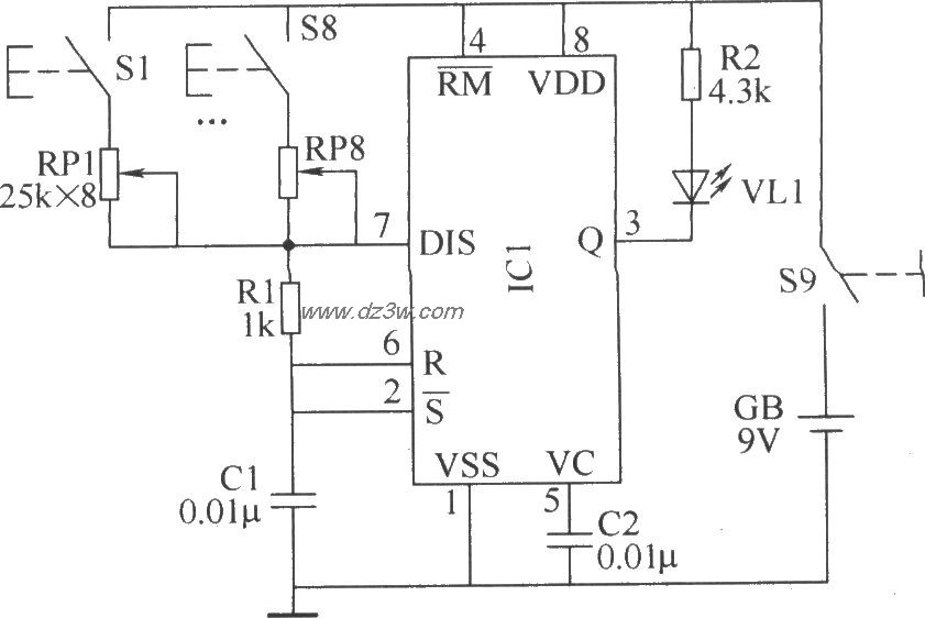 红外遥控开关电路原理图电路图