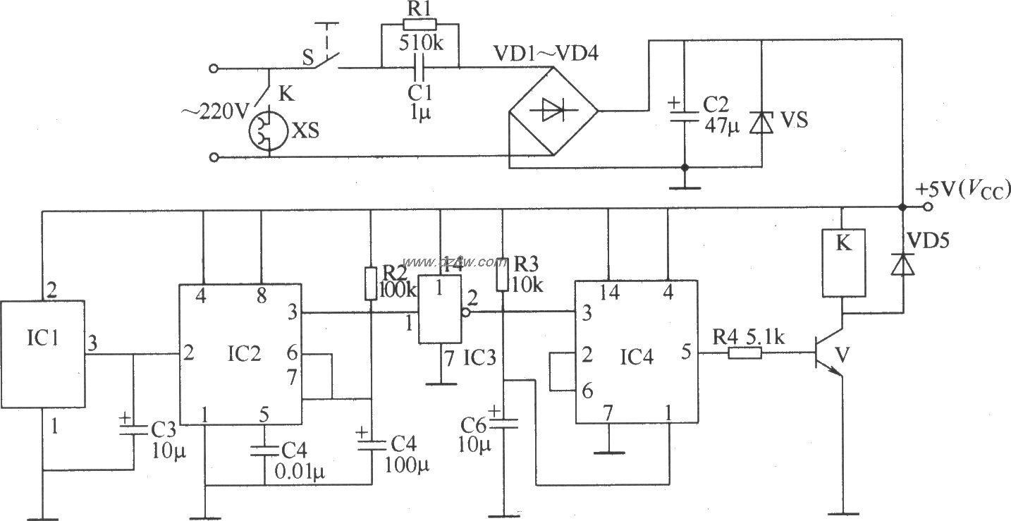 红外遥控开关电路原理图电路图
