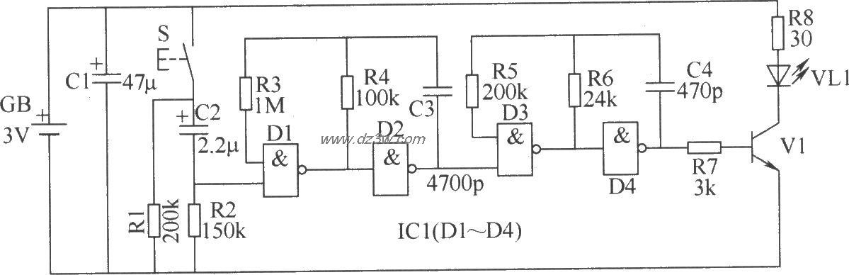 红外遥控开关电路原理图电路图