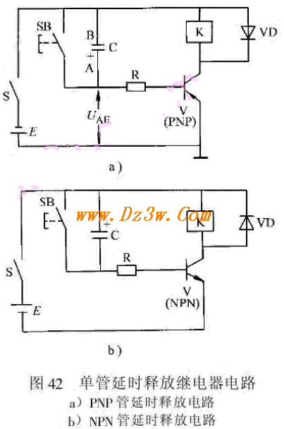单个三极管组成的延时开电路图
