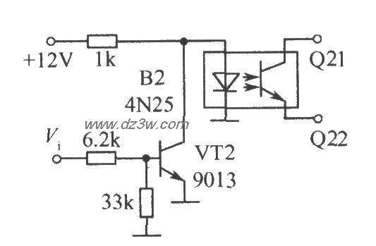 光电耦合器组成的开关电电路图