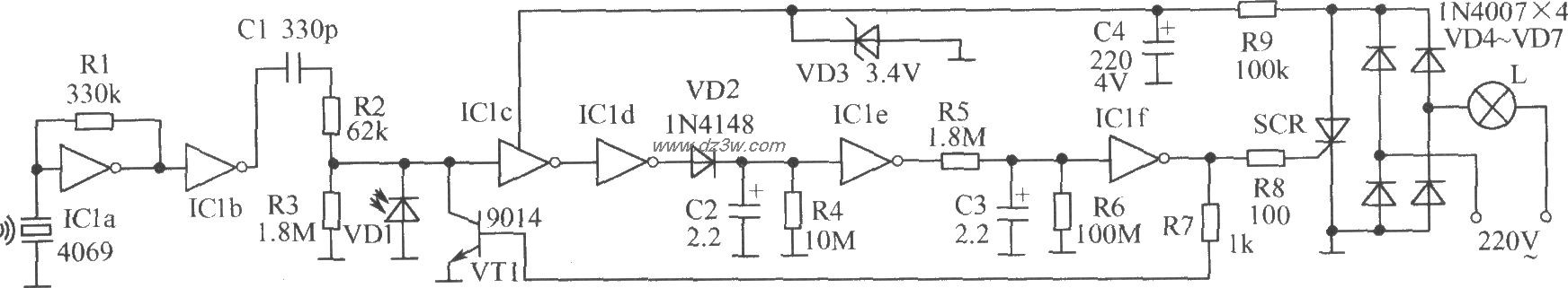 光控开关电路原理图电路图