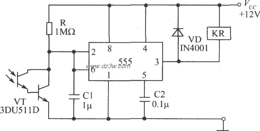 光敏三极管构成的灵敏光电路图