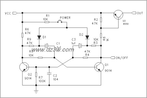 稳定的单键电子开关电路电路图