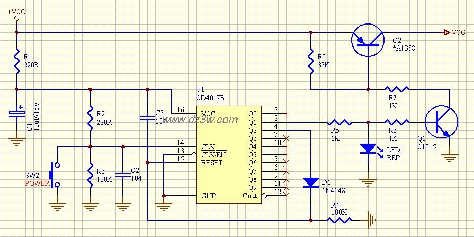 轻触开关电路电路图