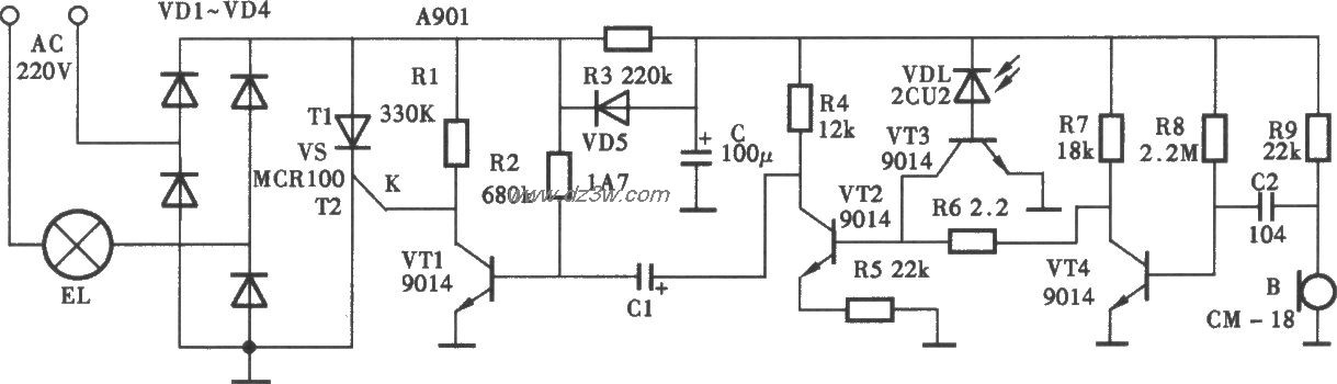 声光开控制关电路电路图