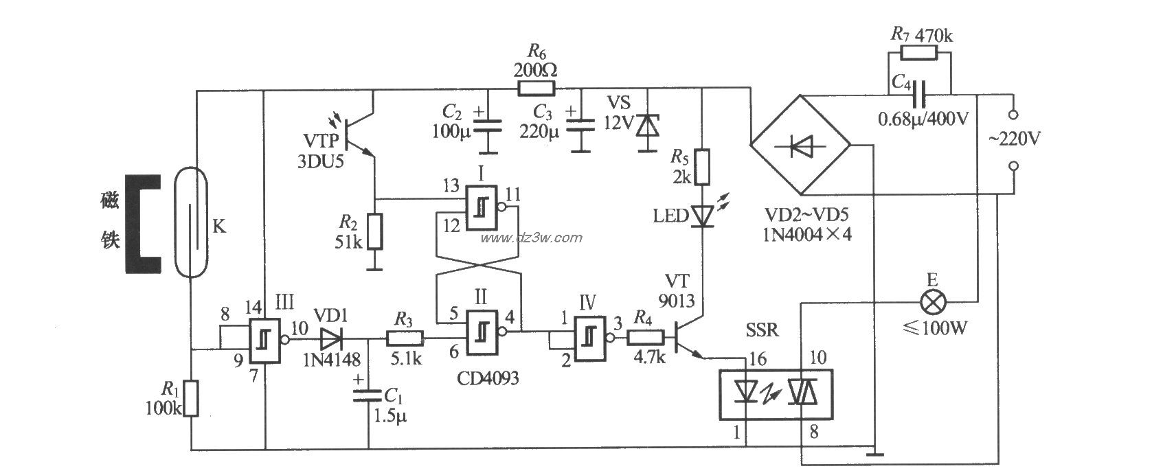 门控自动灯电路(2)电路图