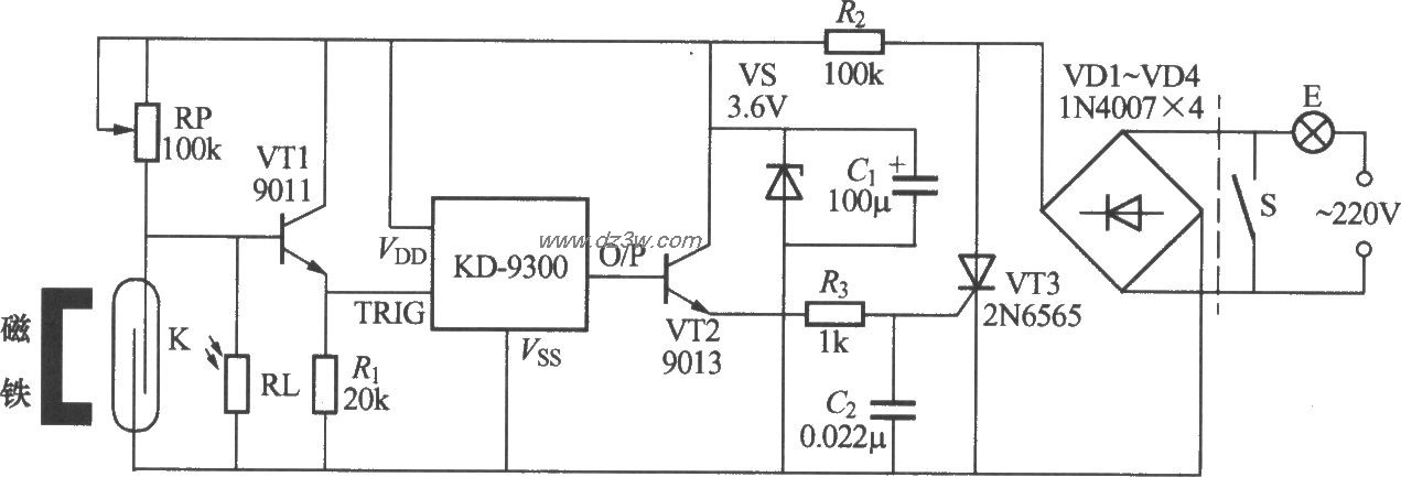 门控自动灯电路(3)电路图