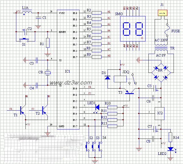 鱼缸充氧定时器电路原理电路图