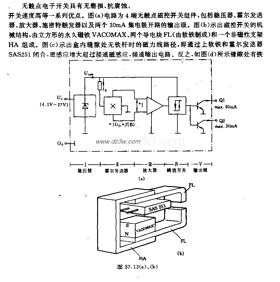采用霍尔集成电路SAS251电路图