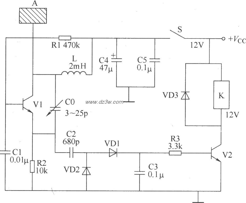 感应式控制开关电路(1)电路图