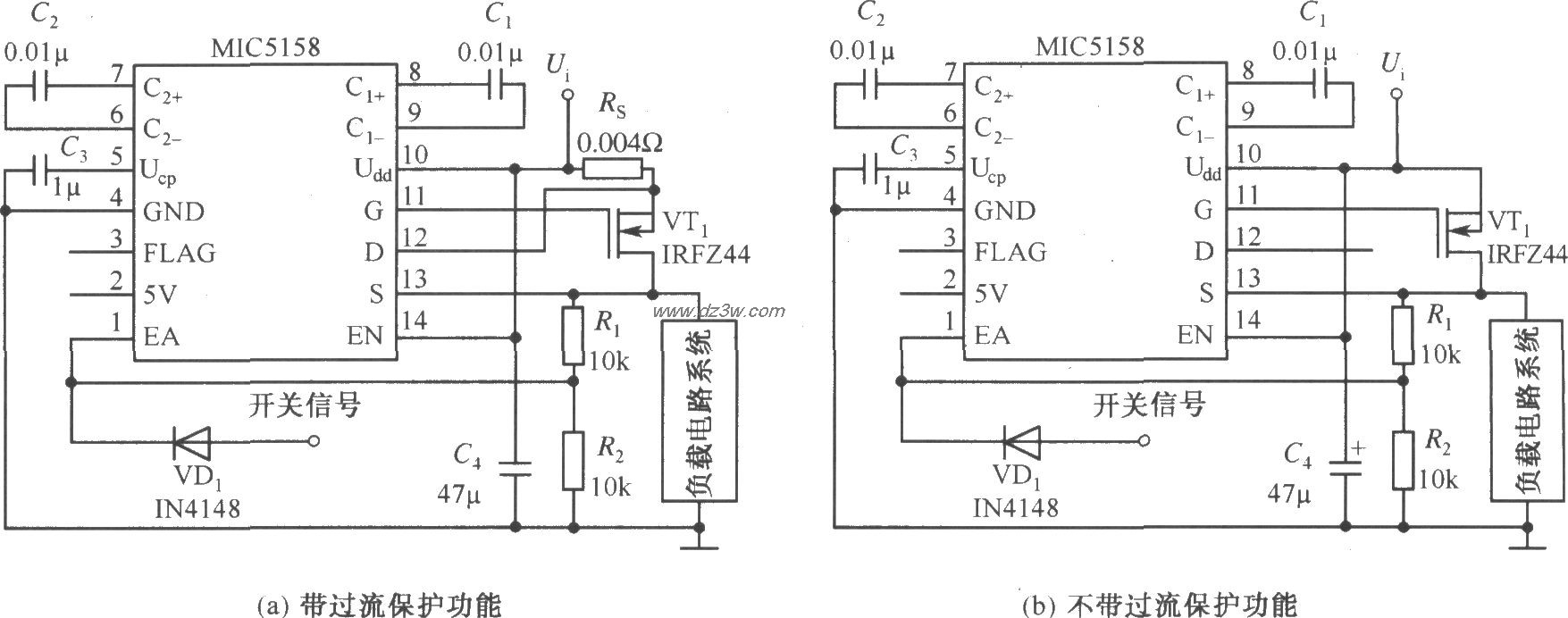 MIC5158构成的高速的上升电路图