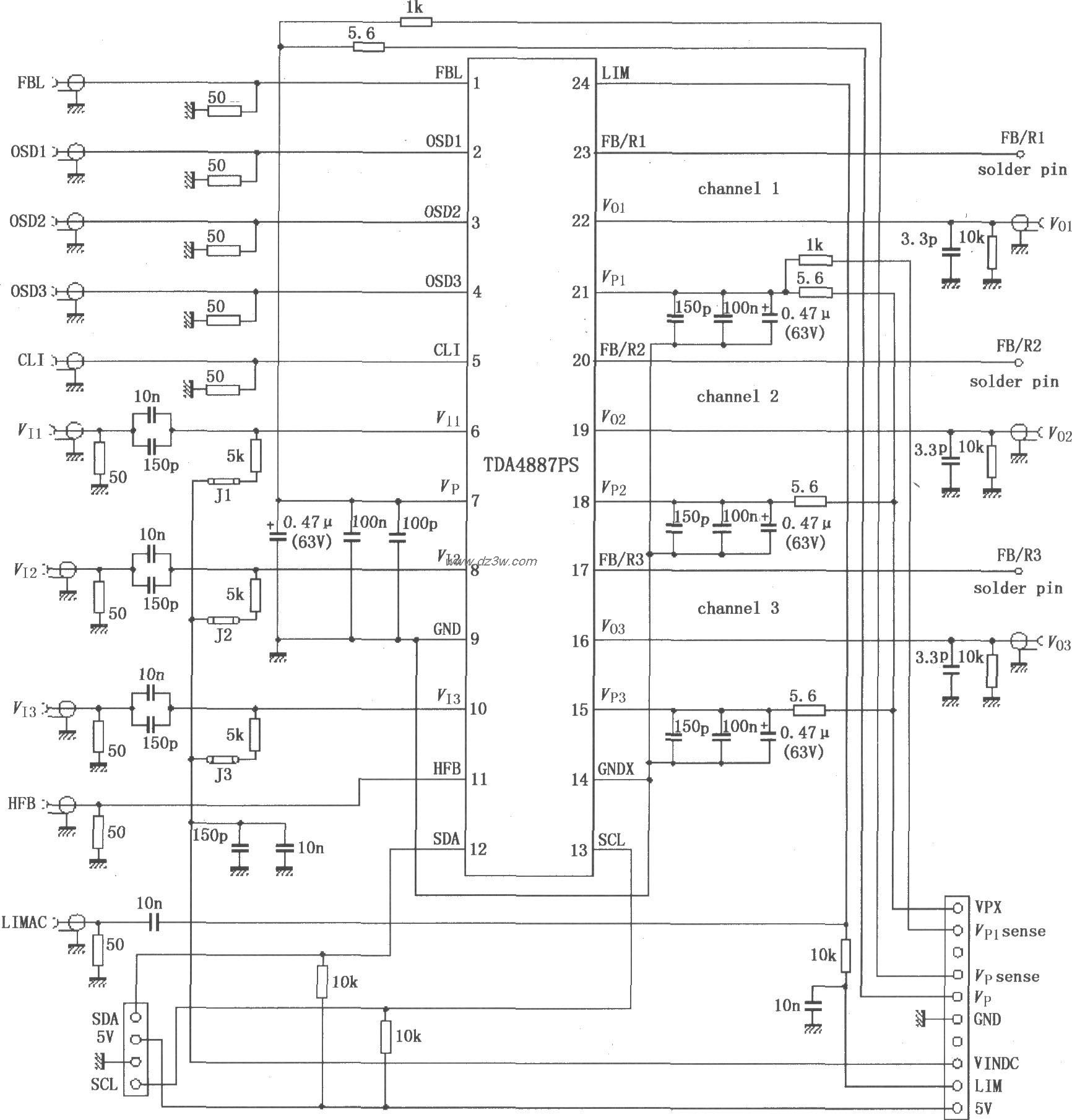 TDA4887PS利用内部正反馈电路图