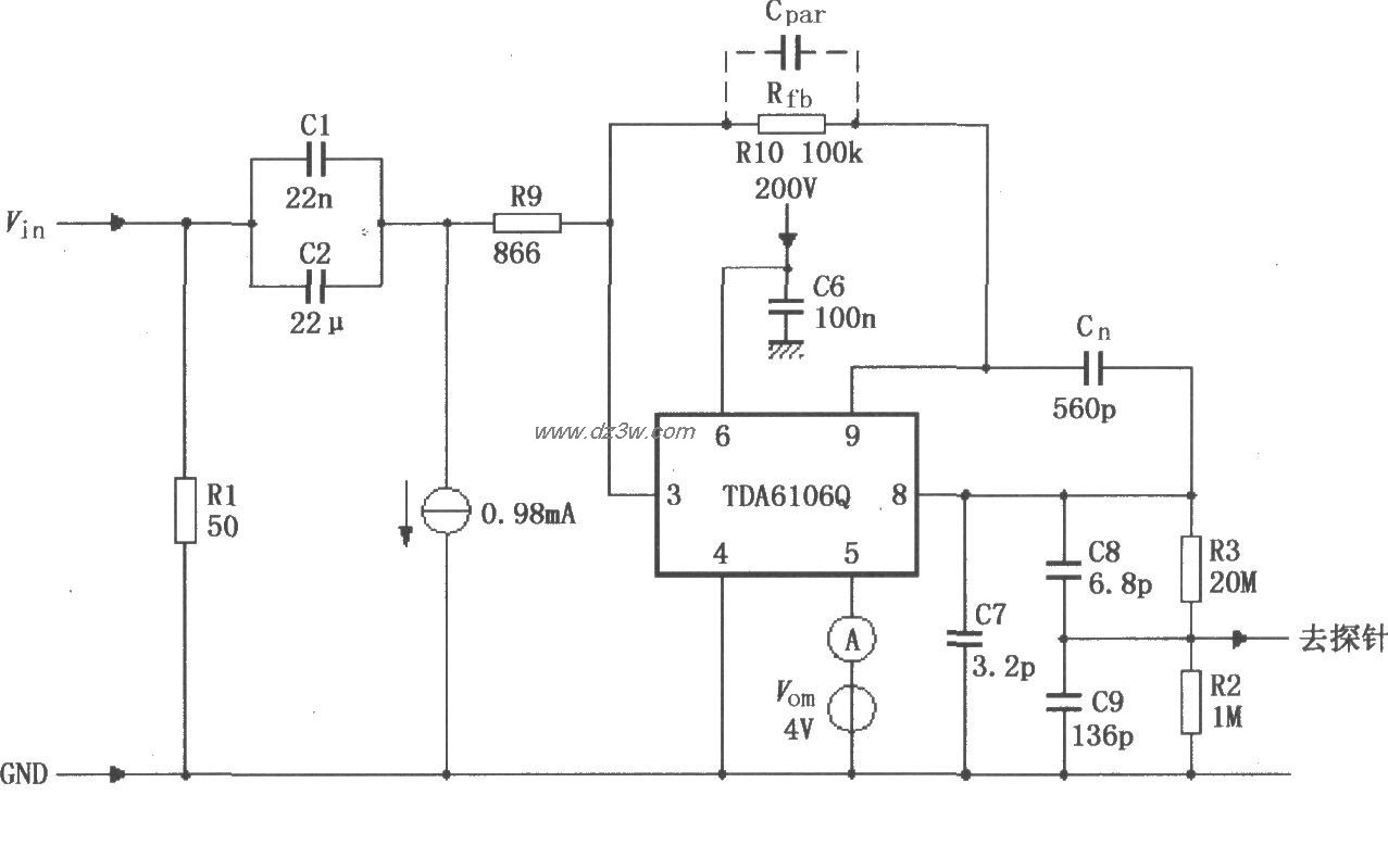 TDA6106Q的具有反馈因数电路图