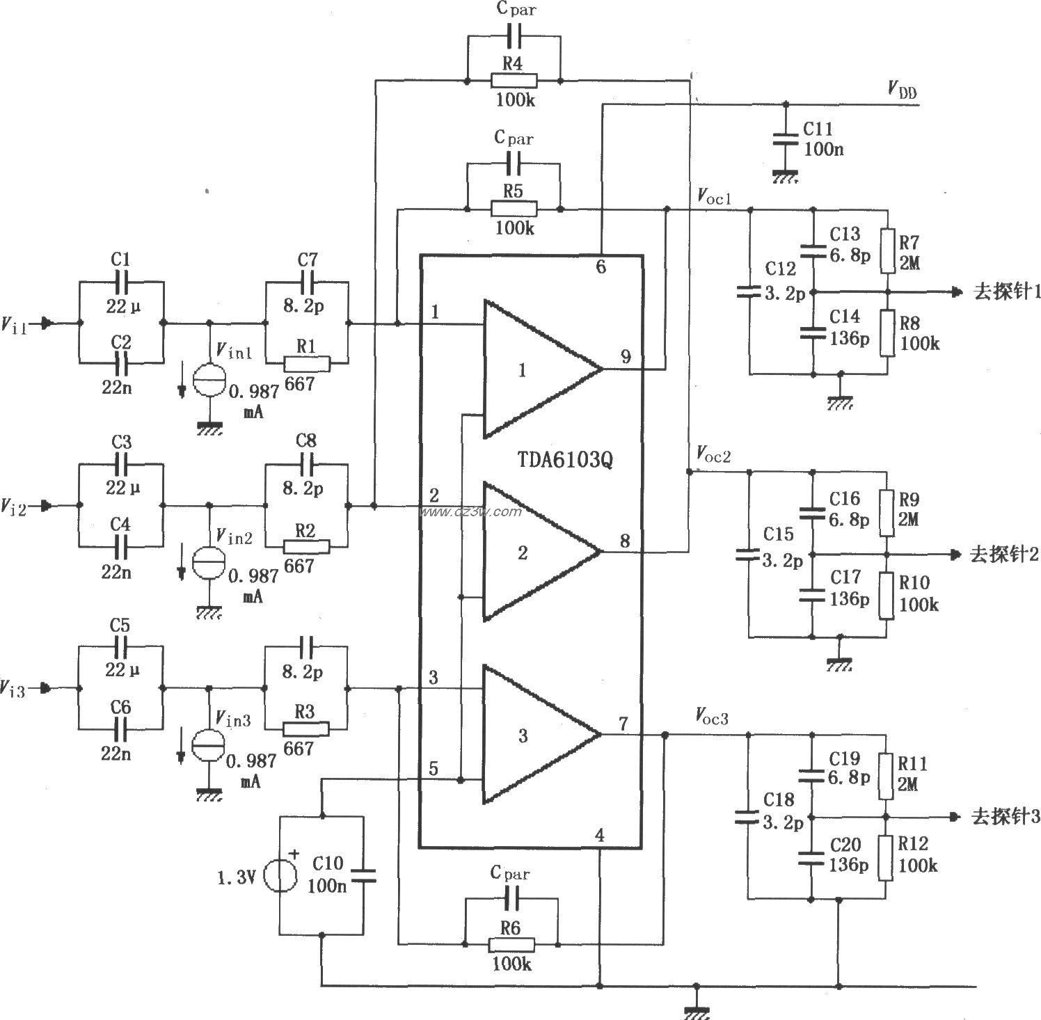 TDA6103Q的具有反馈因数电路图