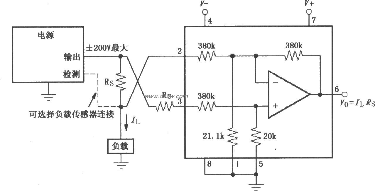 由INA117构成的测量电源电路图