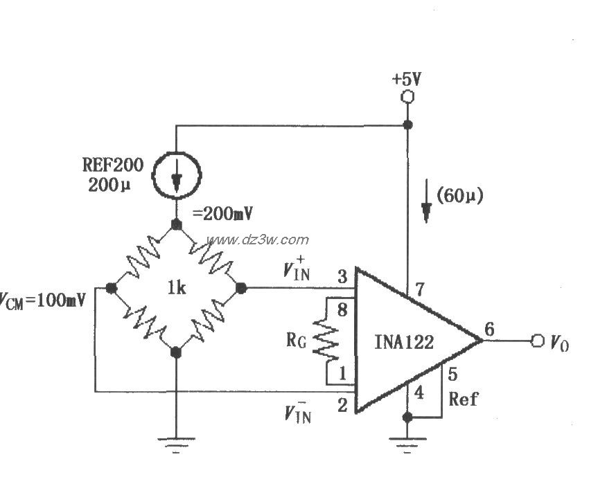 由INA122构成的单电源电电路图
