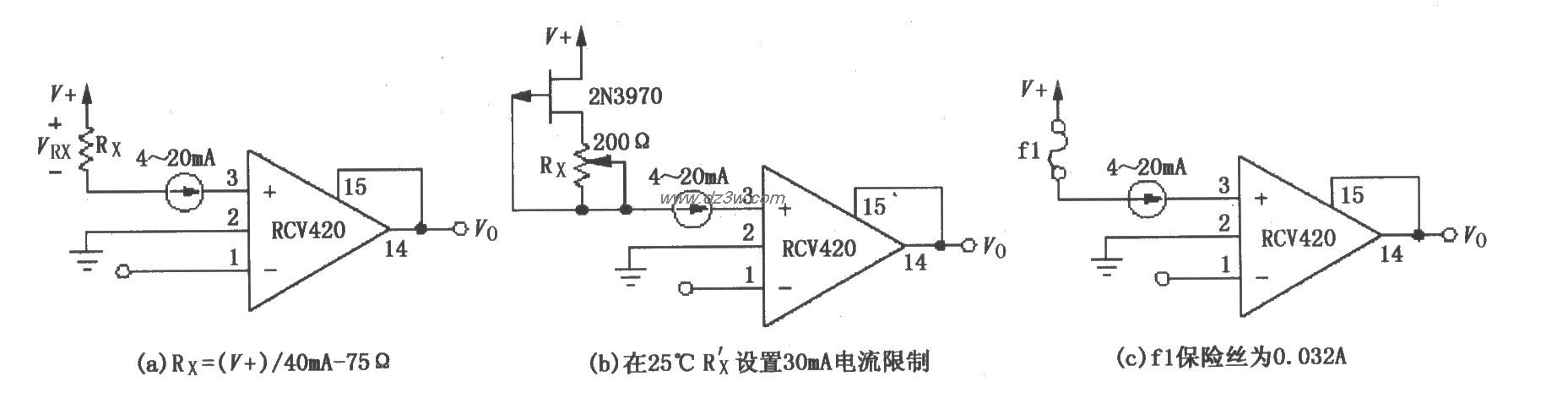 RCV420保护检测电阻电路电路图