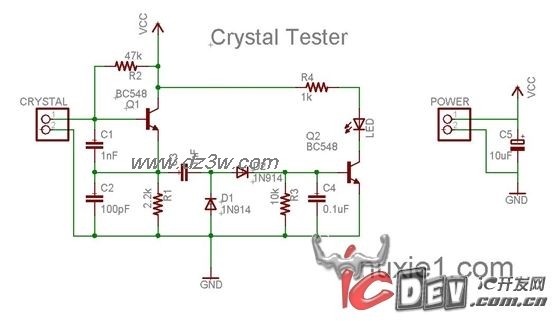 石英晶振测试电路电路图