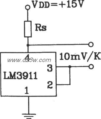 由LM3911单片温度控制集电路图