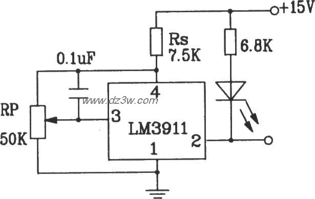 由LM3911单片温度控制集电路图
