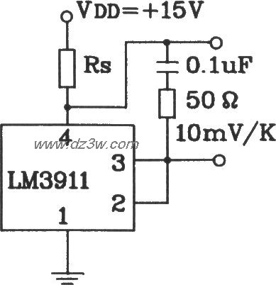 由LM3911单片温度控制集电路图