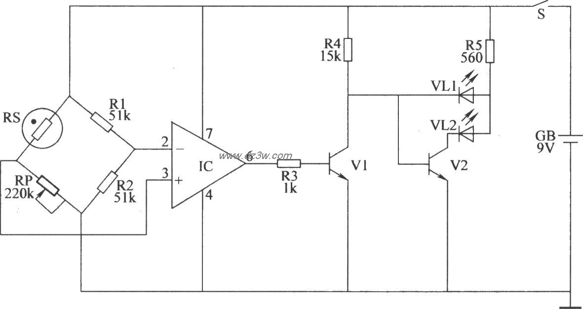 湿度指示器电路电路图