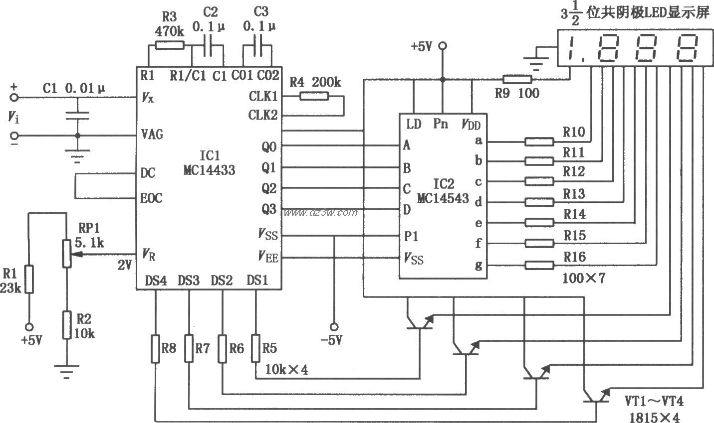 数字式直流毫伏表电路图
