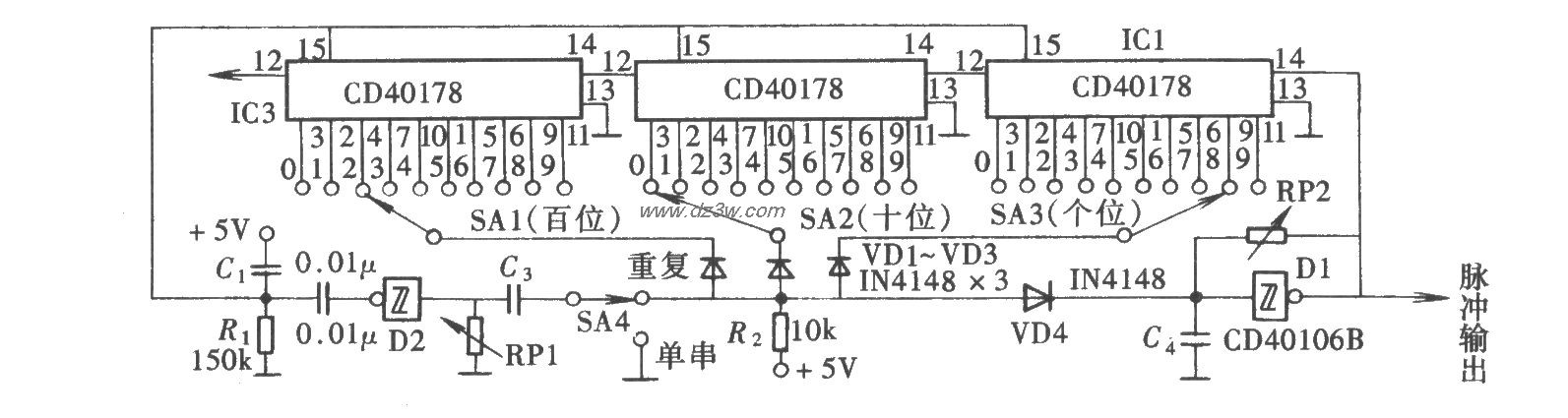 任意数脉冲选取电路(2)(电路图