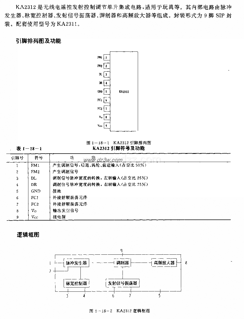 KA2312(玩具)无线电遥控电路图