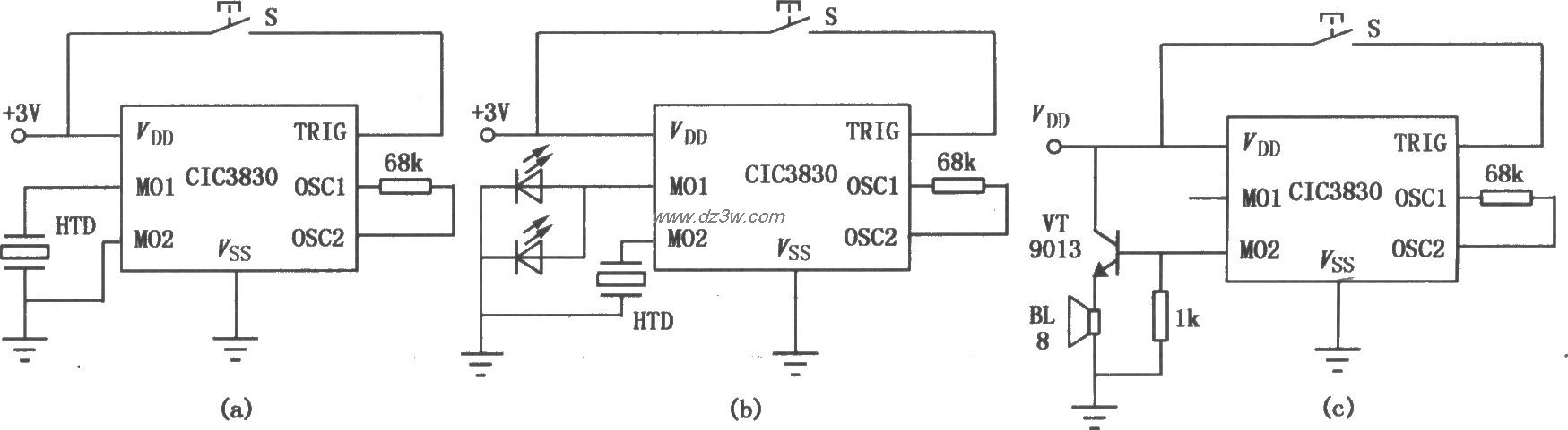 CIC38系列音乐集成电路电路图