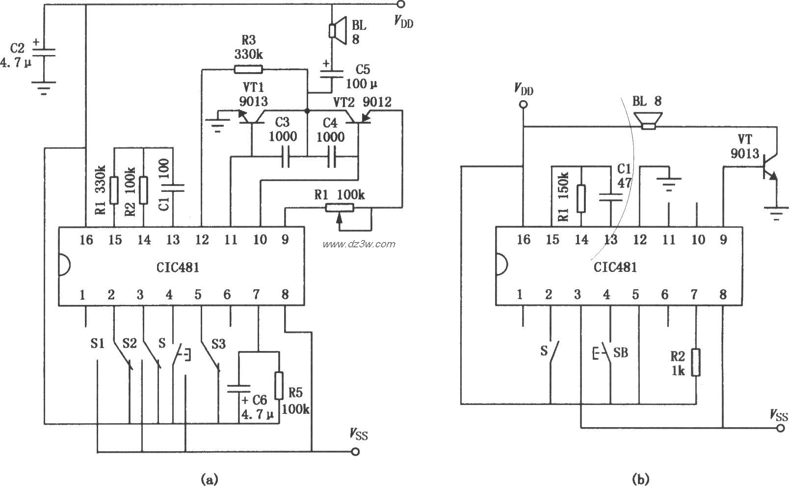 CIC481音乐集成电路电路图