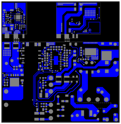 PCB 底层布局视图