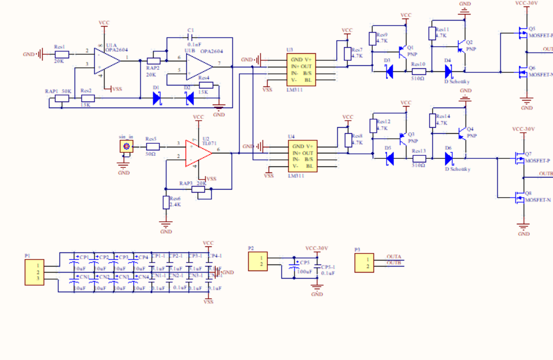 LM311 D类功放 AD设计 Altium设计 硬件原理图+PCB文件