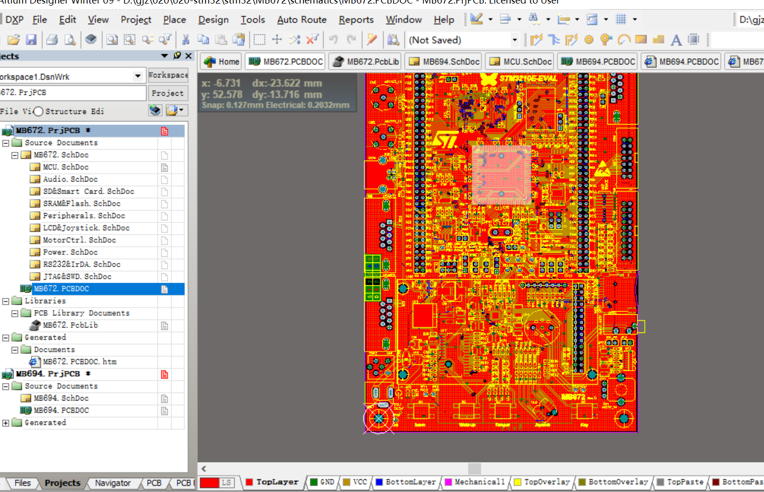 STM32F103ZET6单片机官方开发板AD设计原理图+PCB+封装库文件
