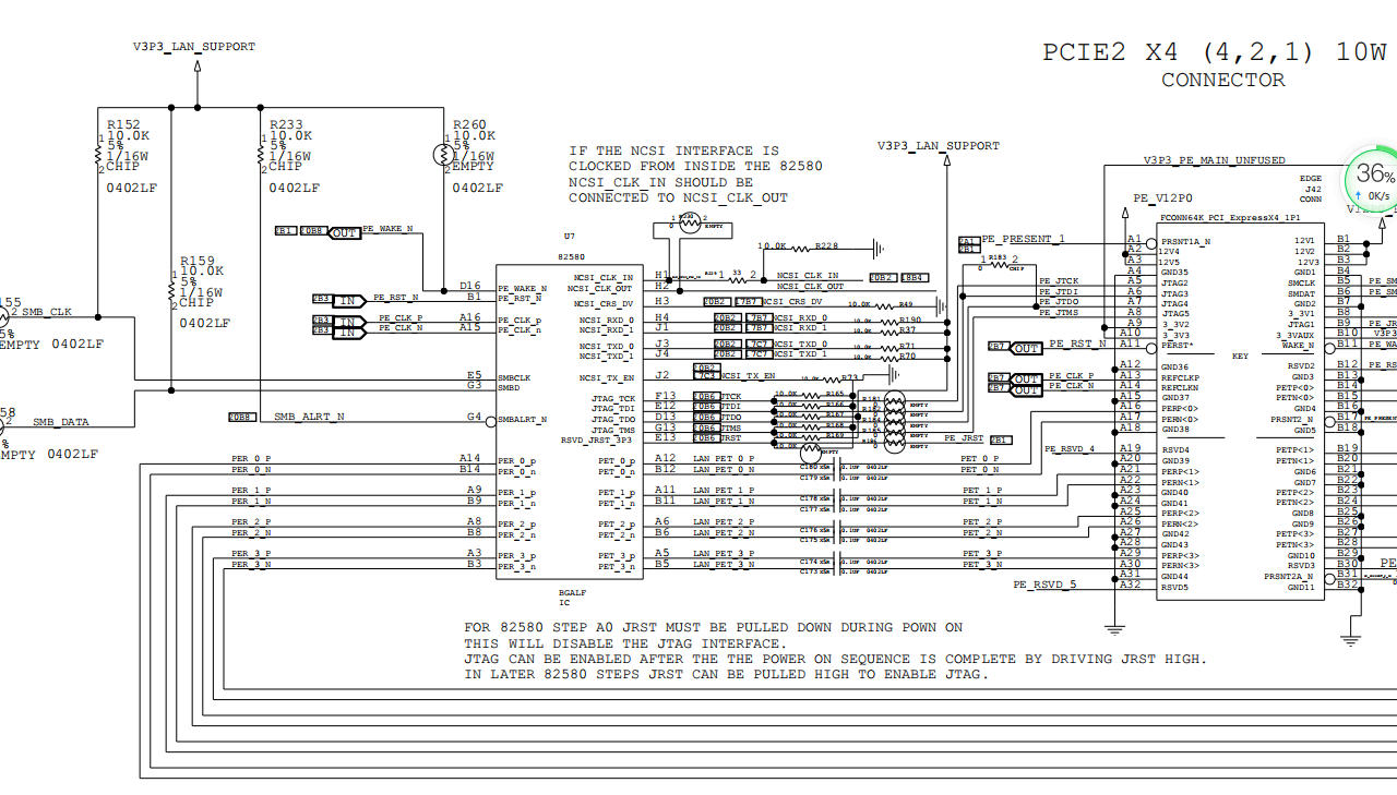 PCIE转4路千兆网卡INTEL82580EB 开发板原理图