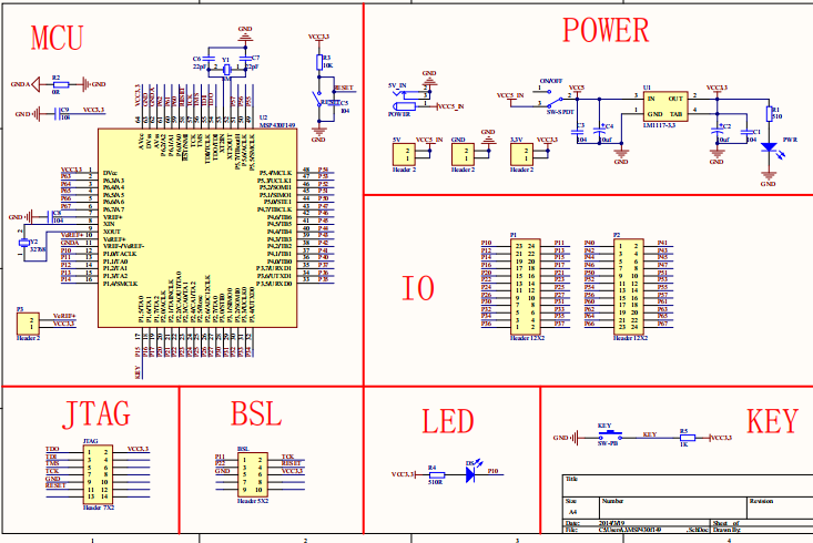 MSP430F149单片机开发板PDF原理图+MSP430F149 AD原理图+PCB封装库