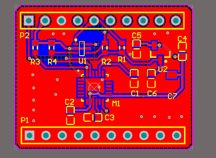 陀螺仪传感器MPU6050模块AD版原理图+PCB[2层]文件