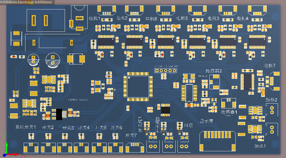 STM32F407VGT6+DRV8825多路电机驱动ad硬件原理图+PCB文件+封装